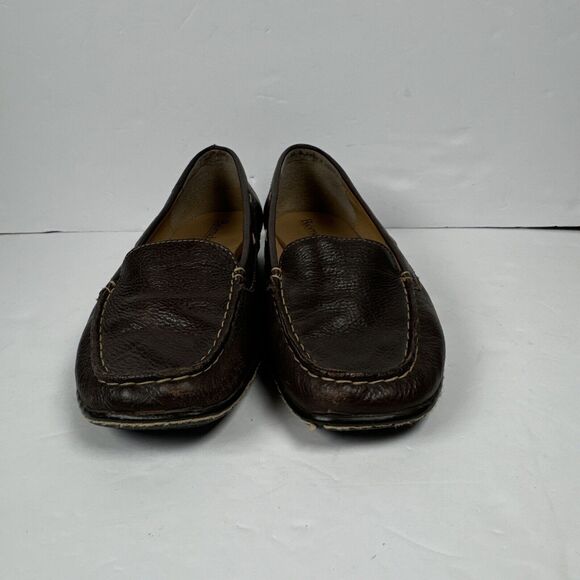 Bjorndal Brown Leather Driving Moccasin slip On Shoe Size 9M *peeling One Heel - Picture 2 of 13